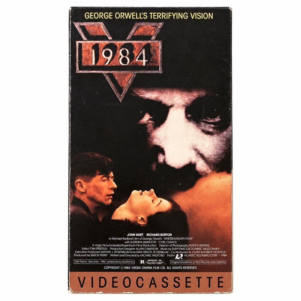 1984 VHS George Orwell John Hurt Richard Burton IVE 60180 Vintage Sci-Fi Film